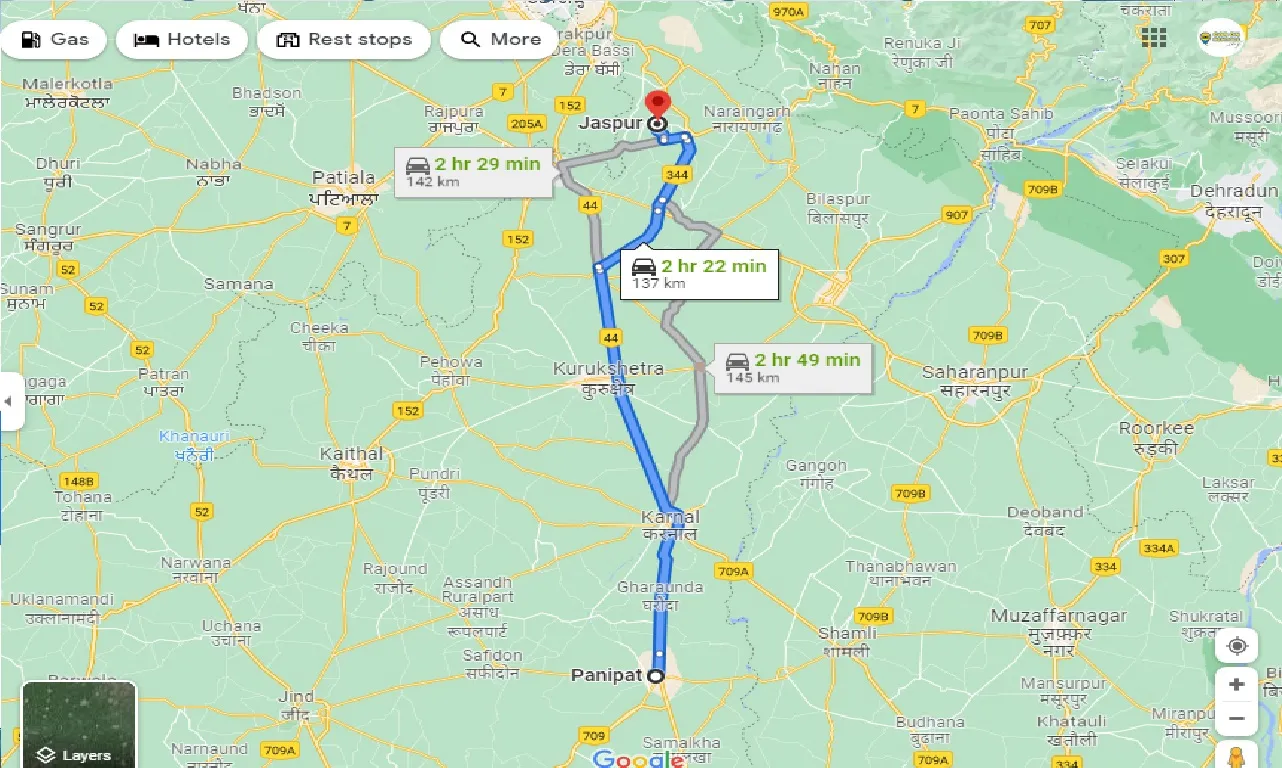 panipat-to-jaspur-one-way
