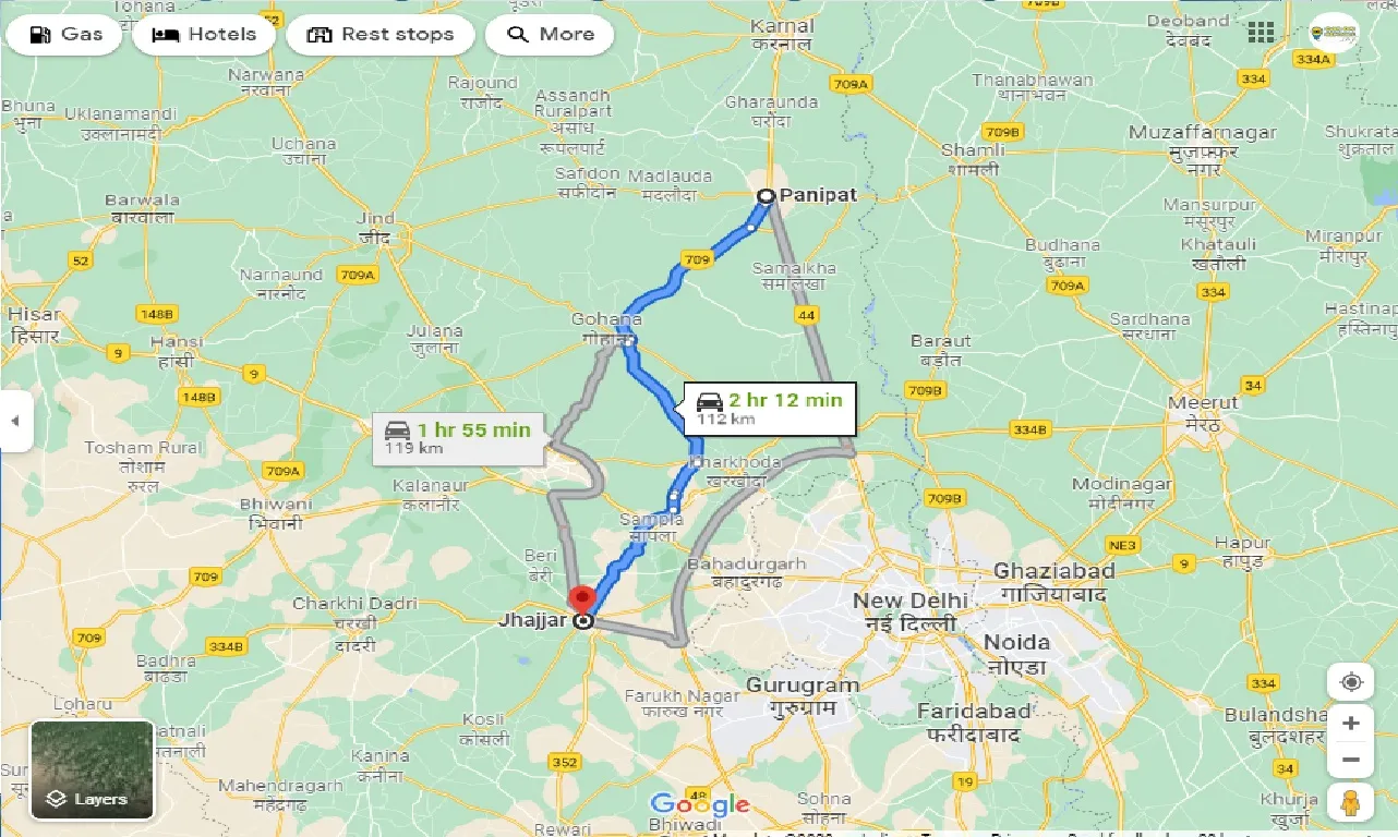panipat-to-jhajjar-one-way