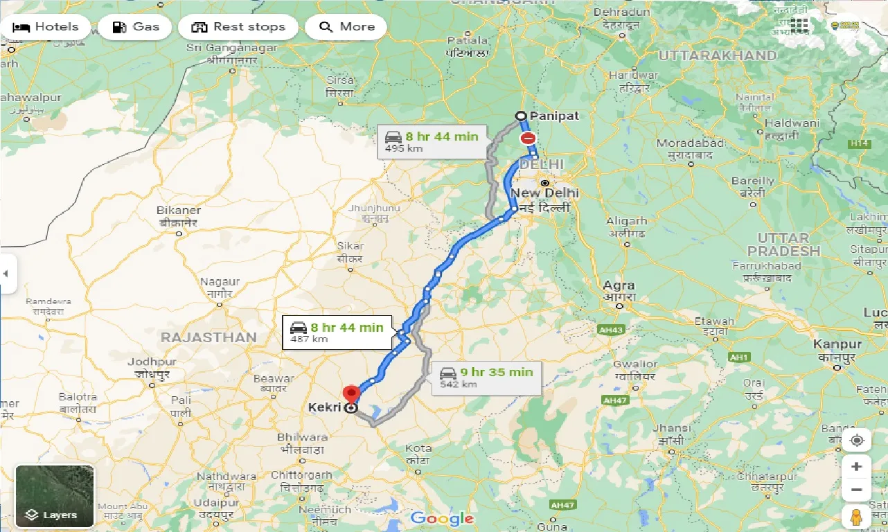 panipat-to-kekri-one-way