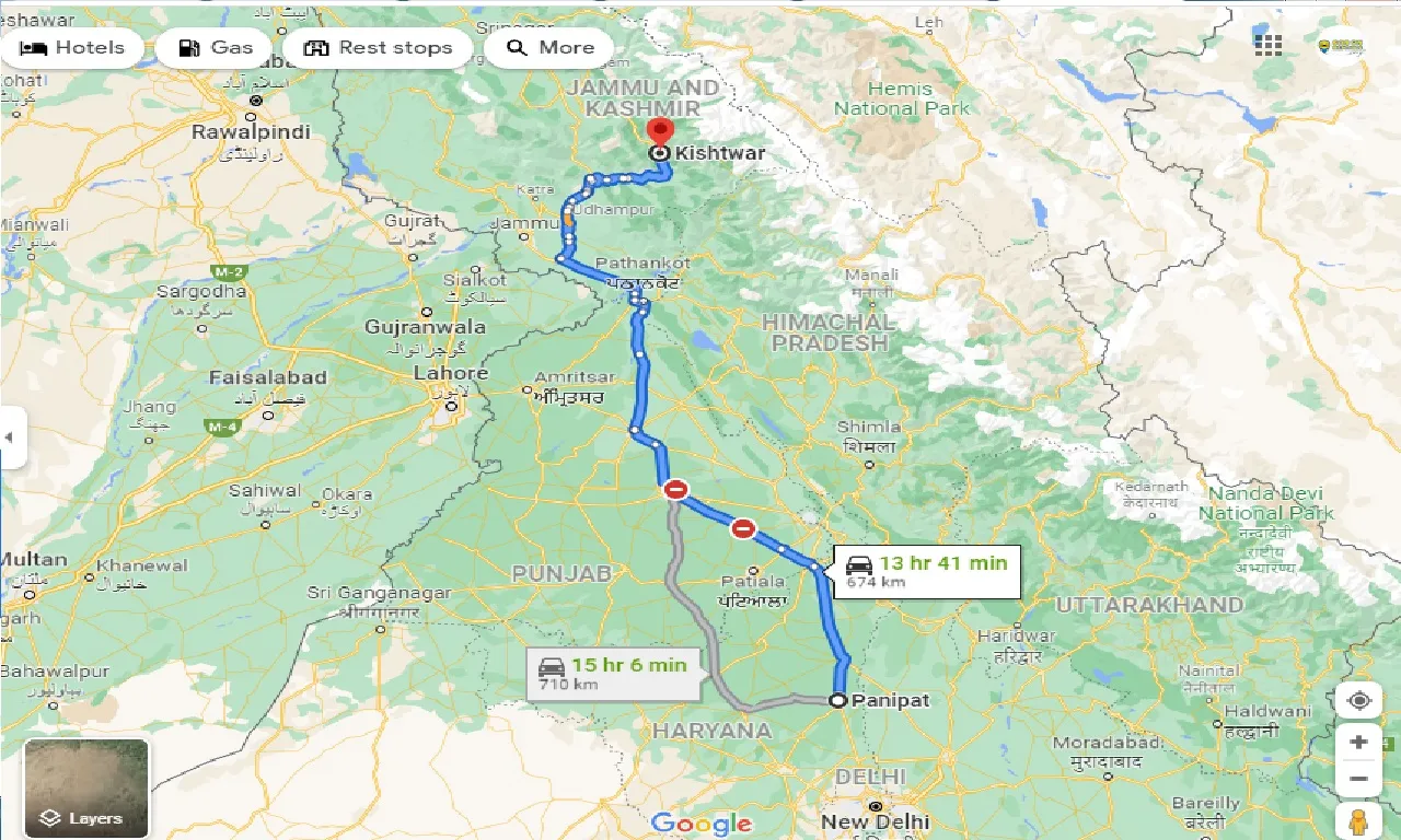 panipat-to-kishtwar-one-way