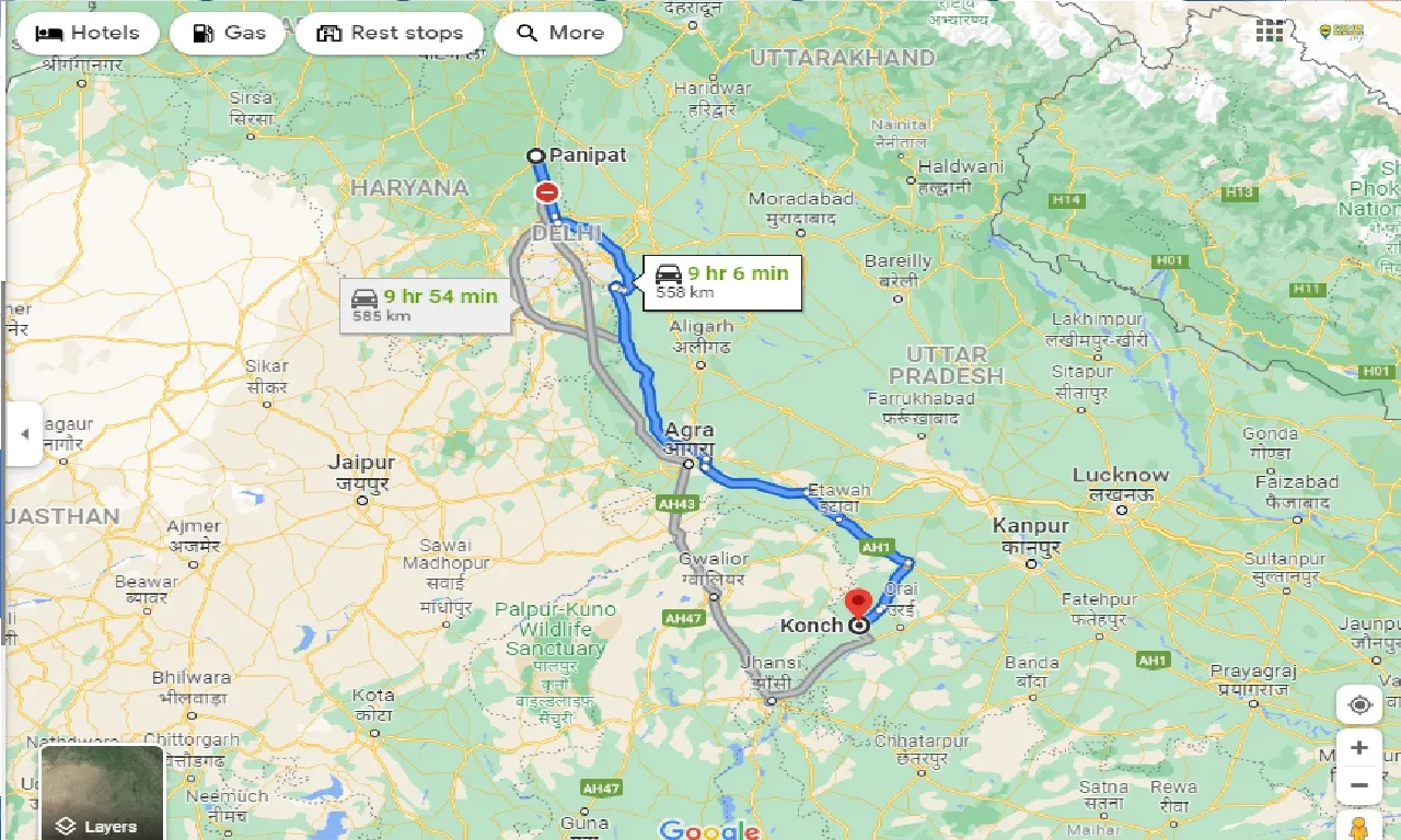 panipat-to-konch-one-way