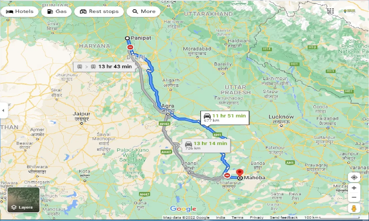 panipat-to-mahoba-taxi