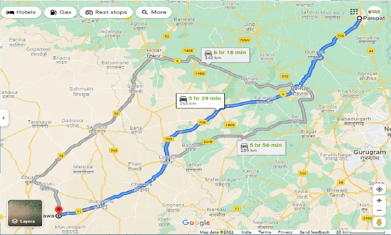 panipat-to-mandawa-taxi
