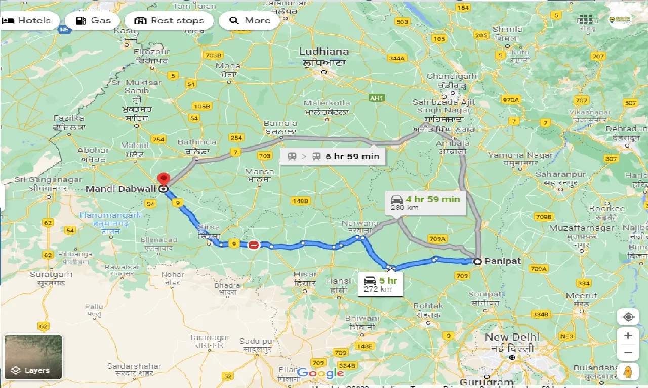 panipat-to-mandi-dabwali-one-way