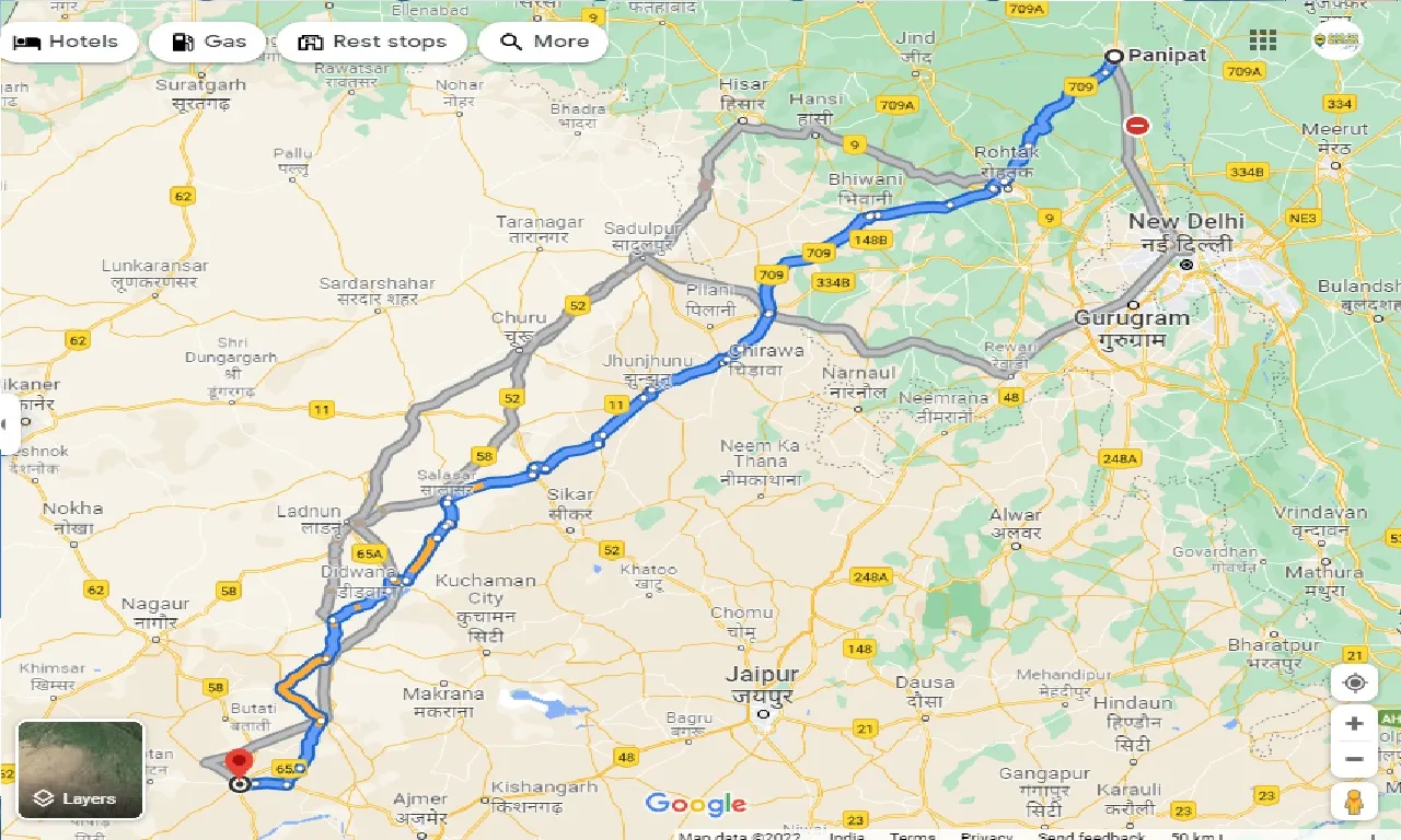 panipat-to-merta-one-way