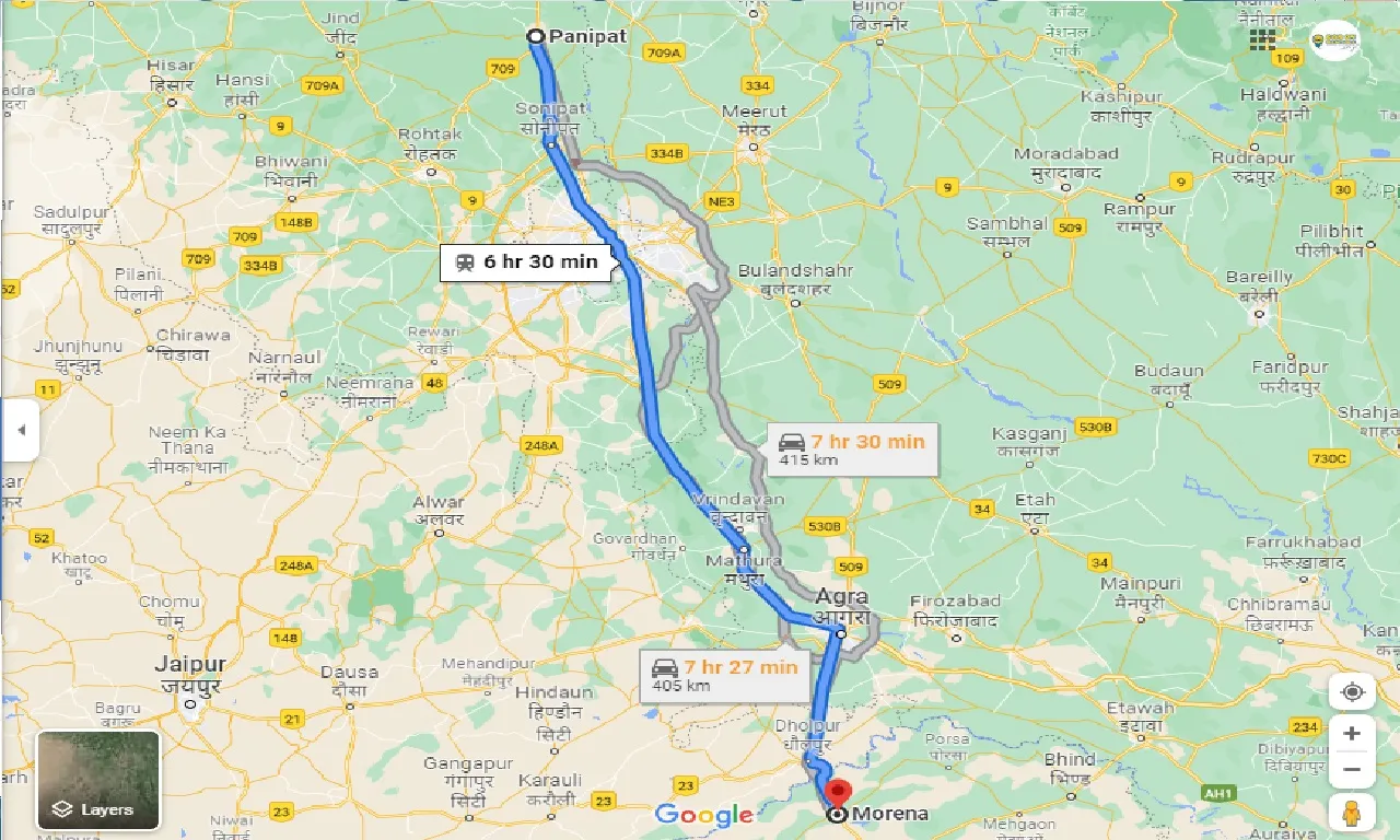 panipat-to-morena-taxi