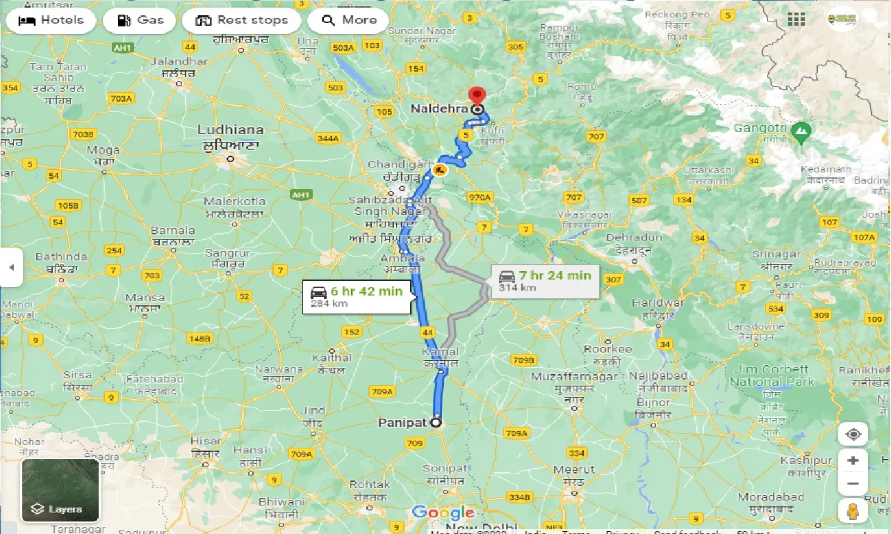 panipat-to-naldehra-one-way