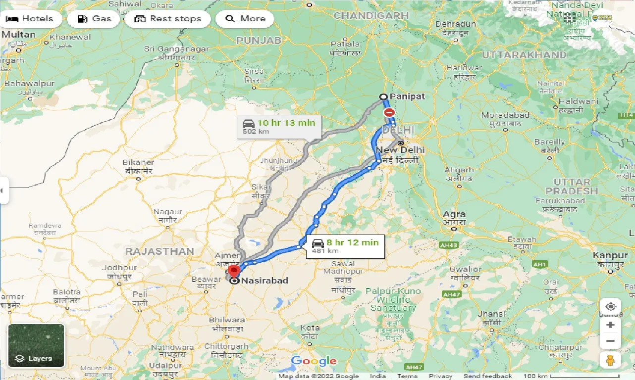 panipat-to-nasirabad-one-way