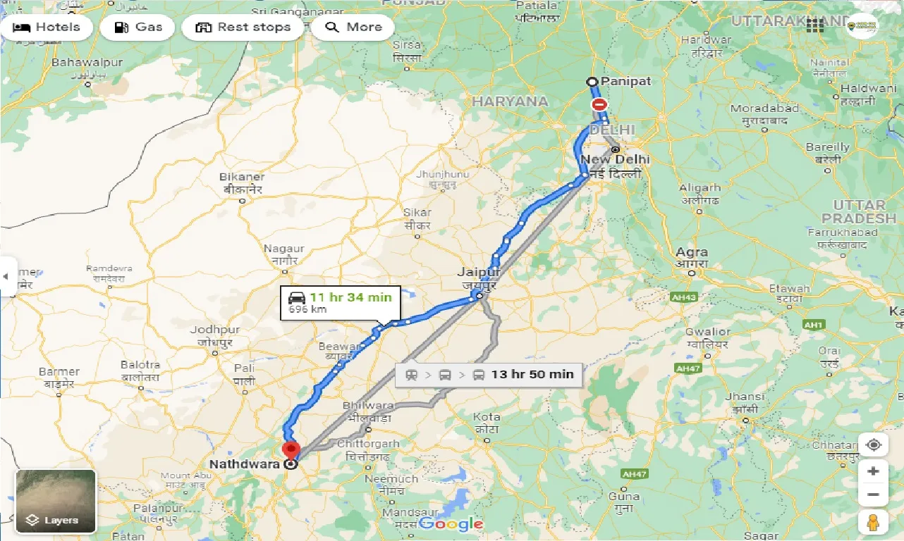 panipat-to-nathdwara-taxi