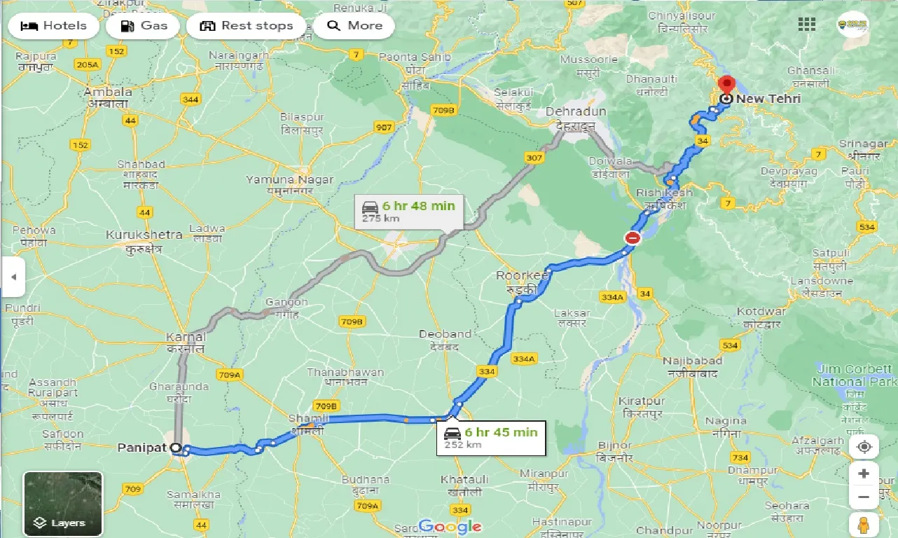 panipat-to-new-tehri-one-way
