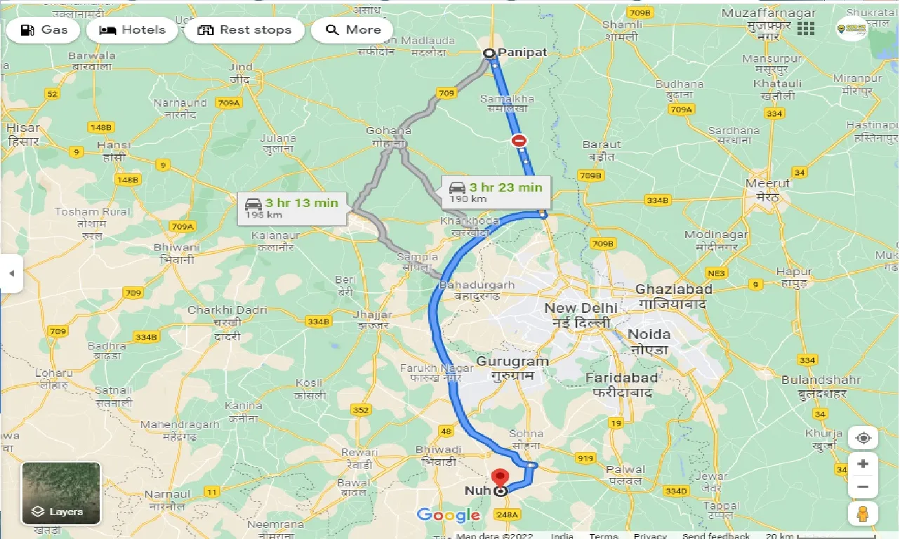 panipat-to-nuh-one-way