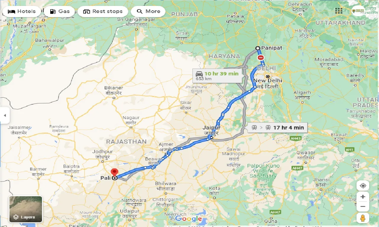 panipat-to-pali-one-way