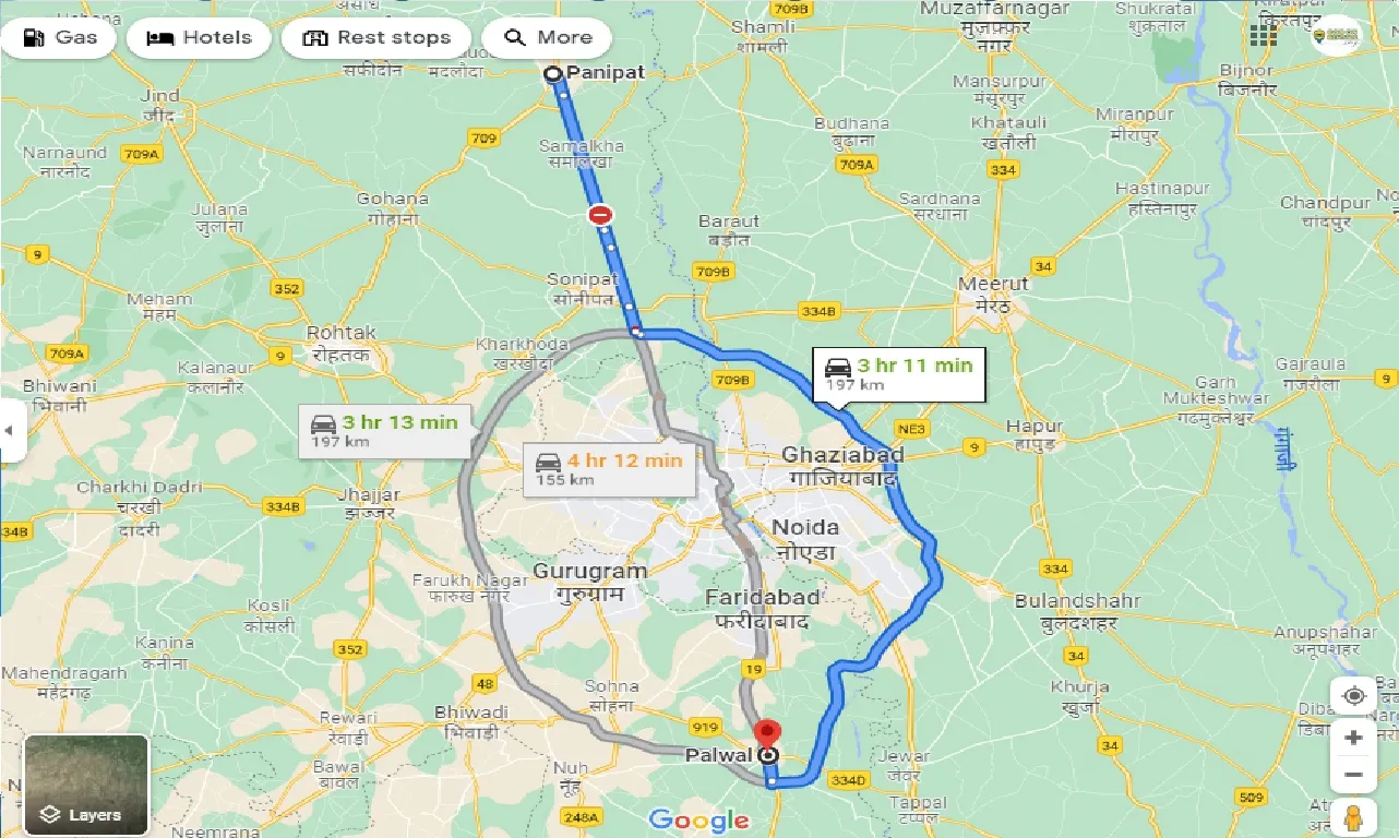 panipat-to-palwal-one-way
