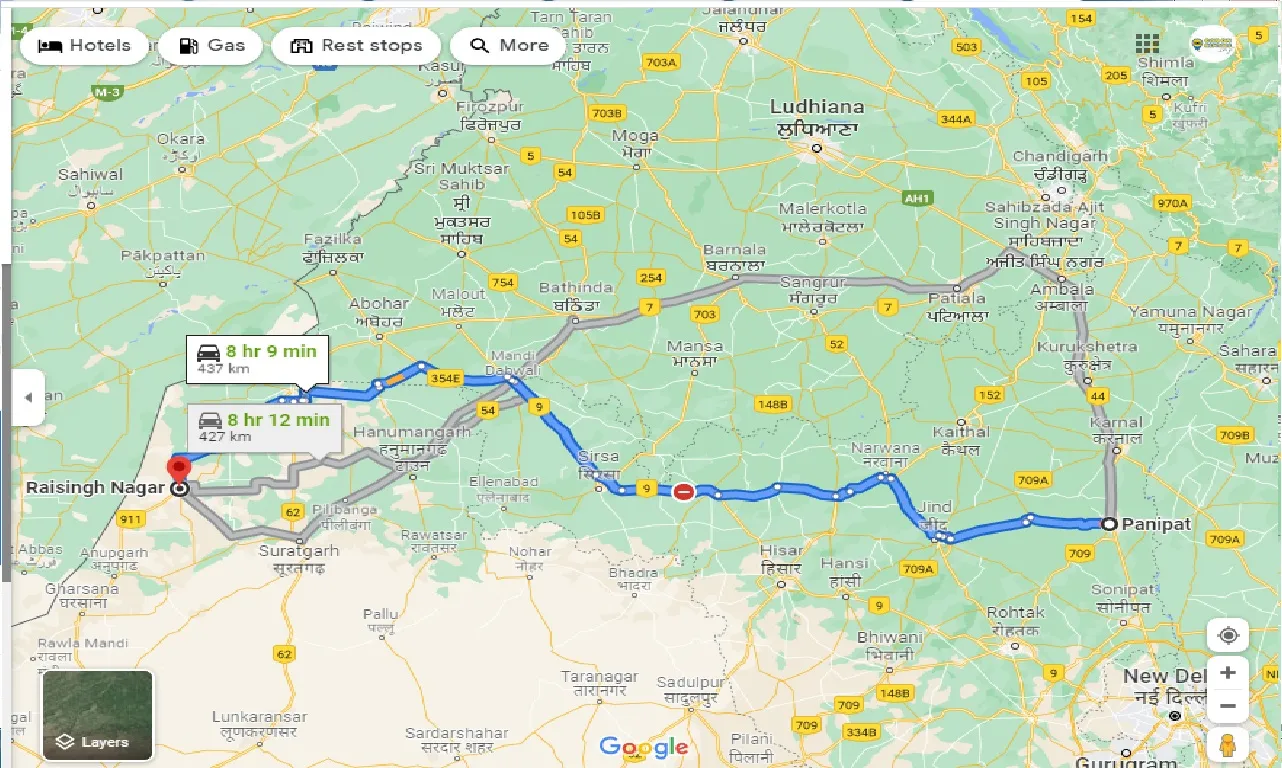 panipat-to-raisinh-nagar-taxi