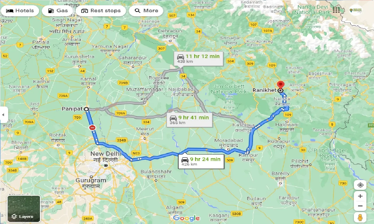 panipat-to-ranikhet-one-way