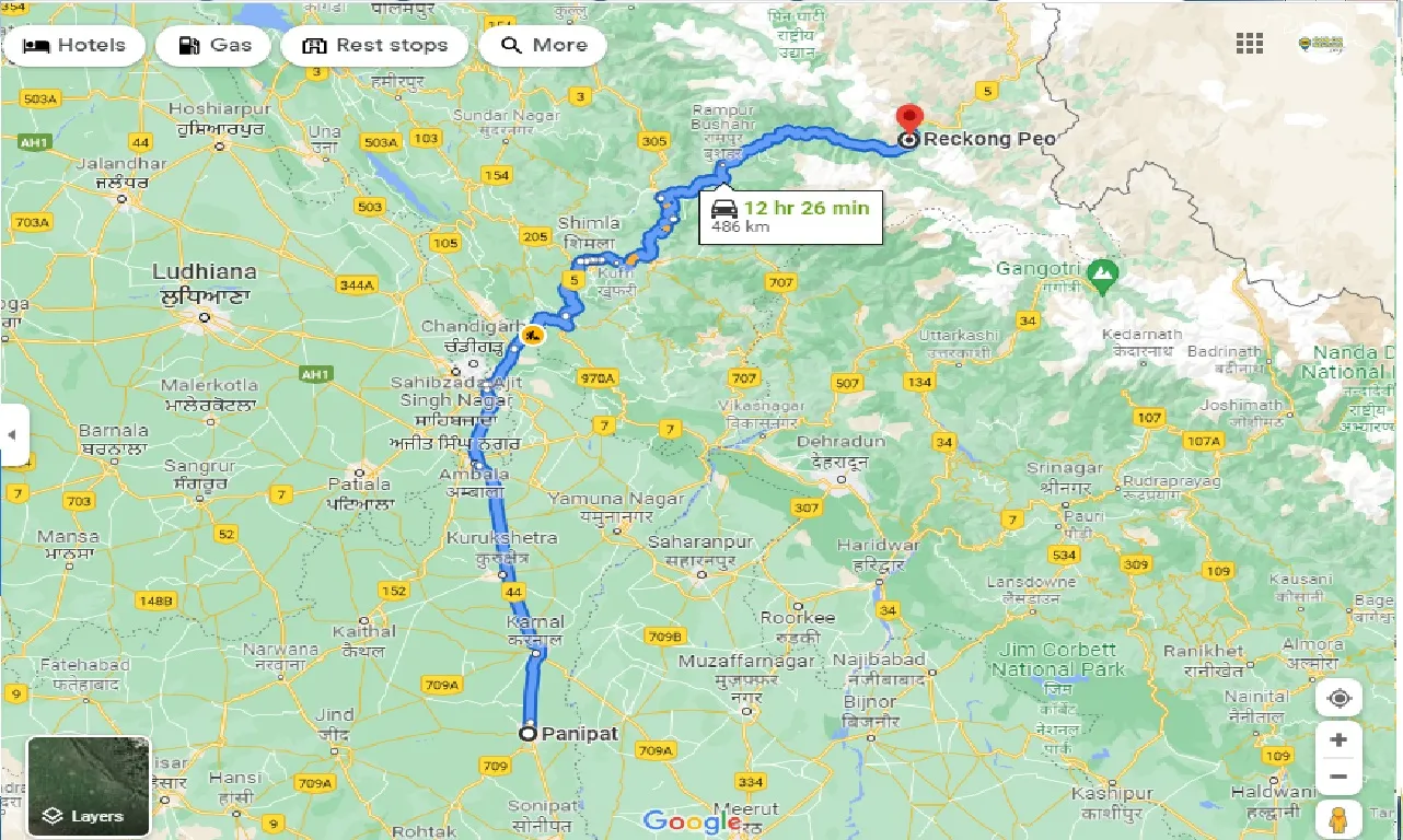 panipat-to-reckong-peo-taxi