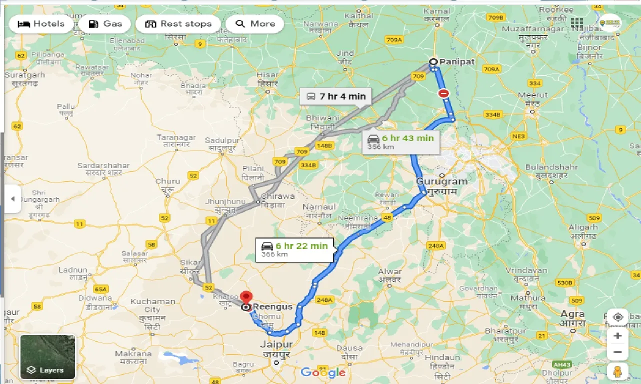 panipat-to-reengus-one-way