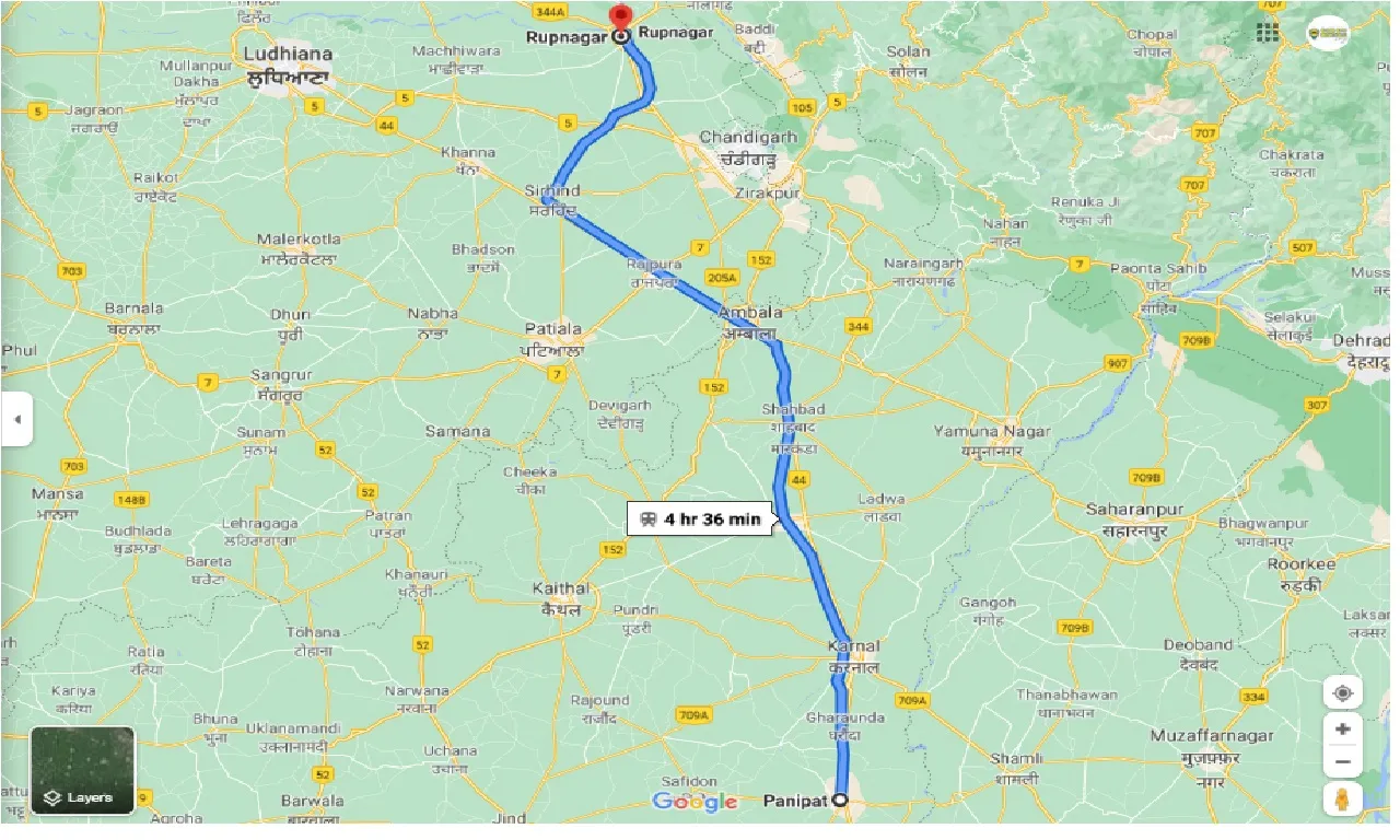 panipat-to-ropar-one-way