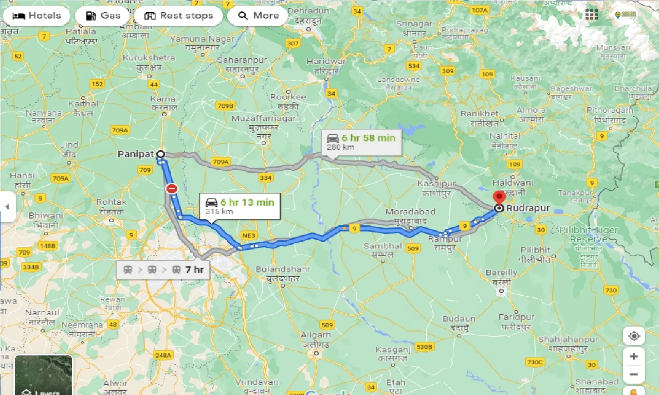 panipat-to-rudrapur-one-way