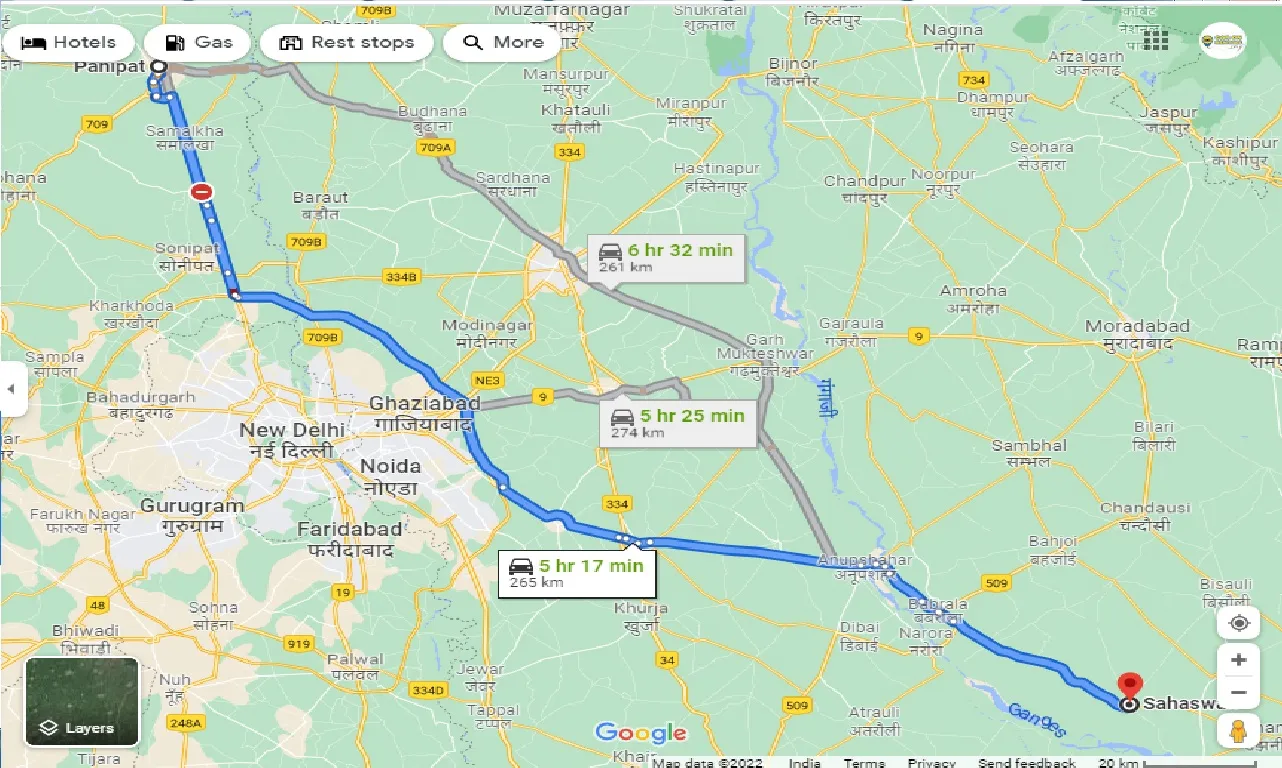 panipat-to-sahaswan-one-way