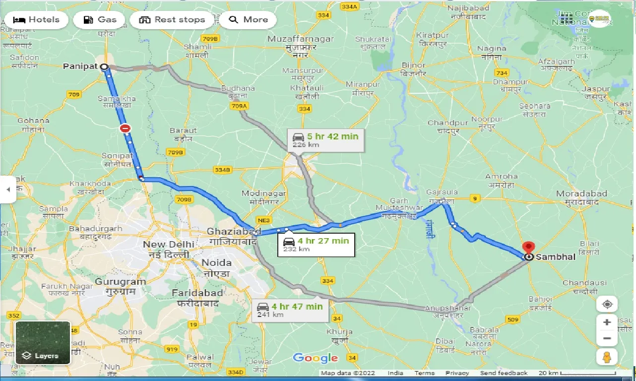 panipat-to-sambhal-one-way
