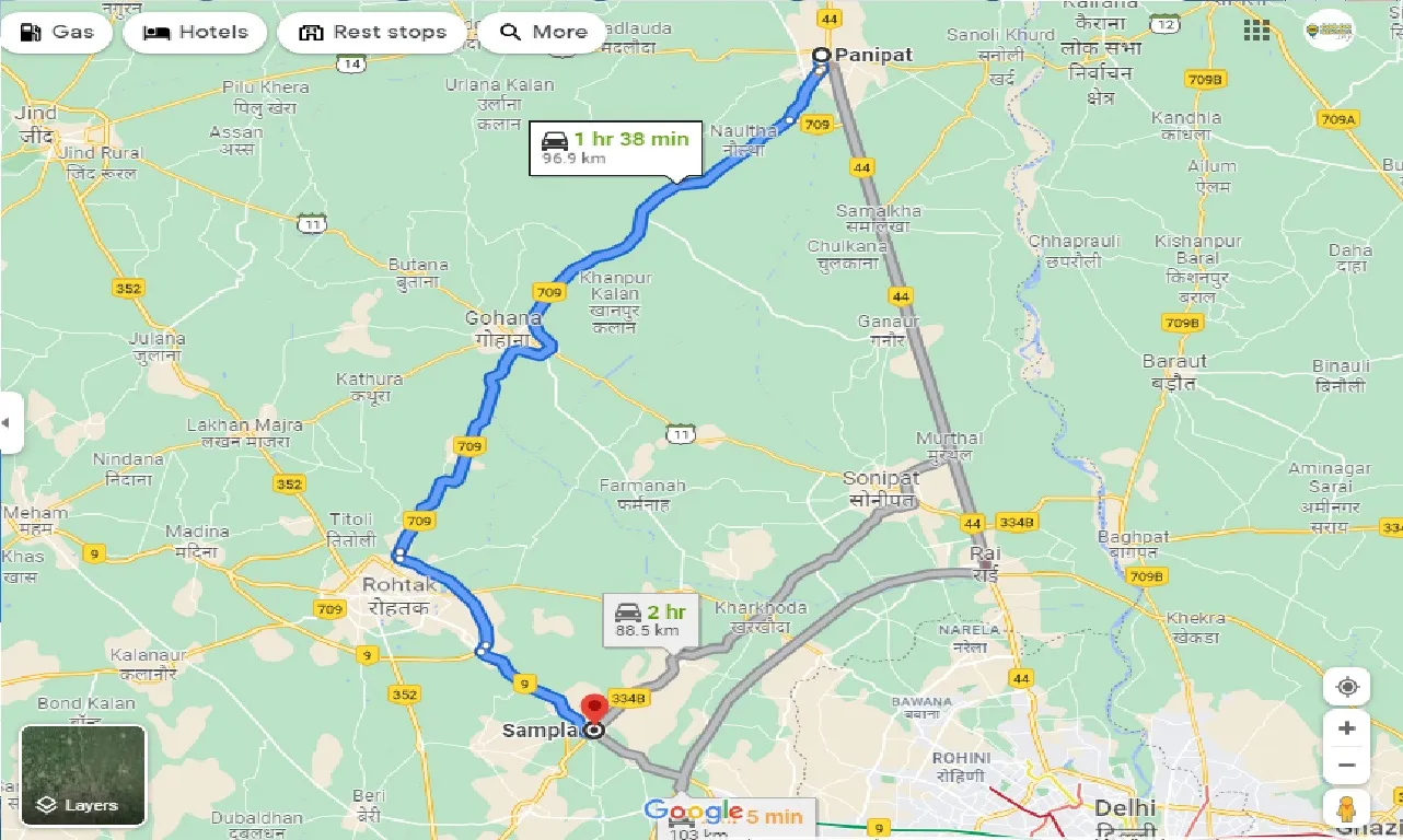 panipat-to-sampla-taxi