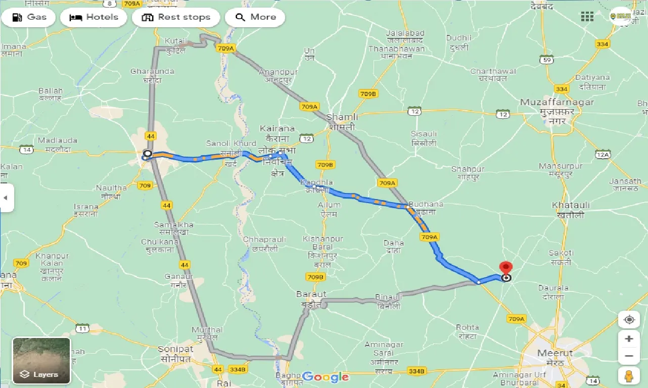 panipat-to-sardhana-one-way