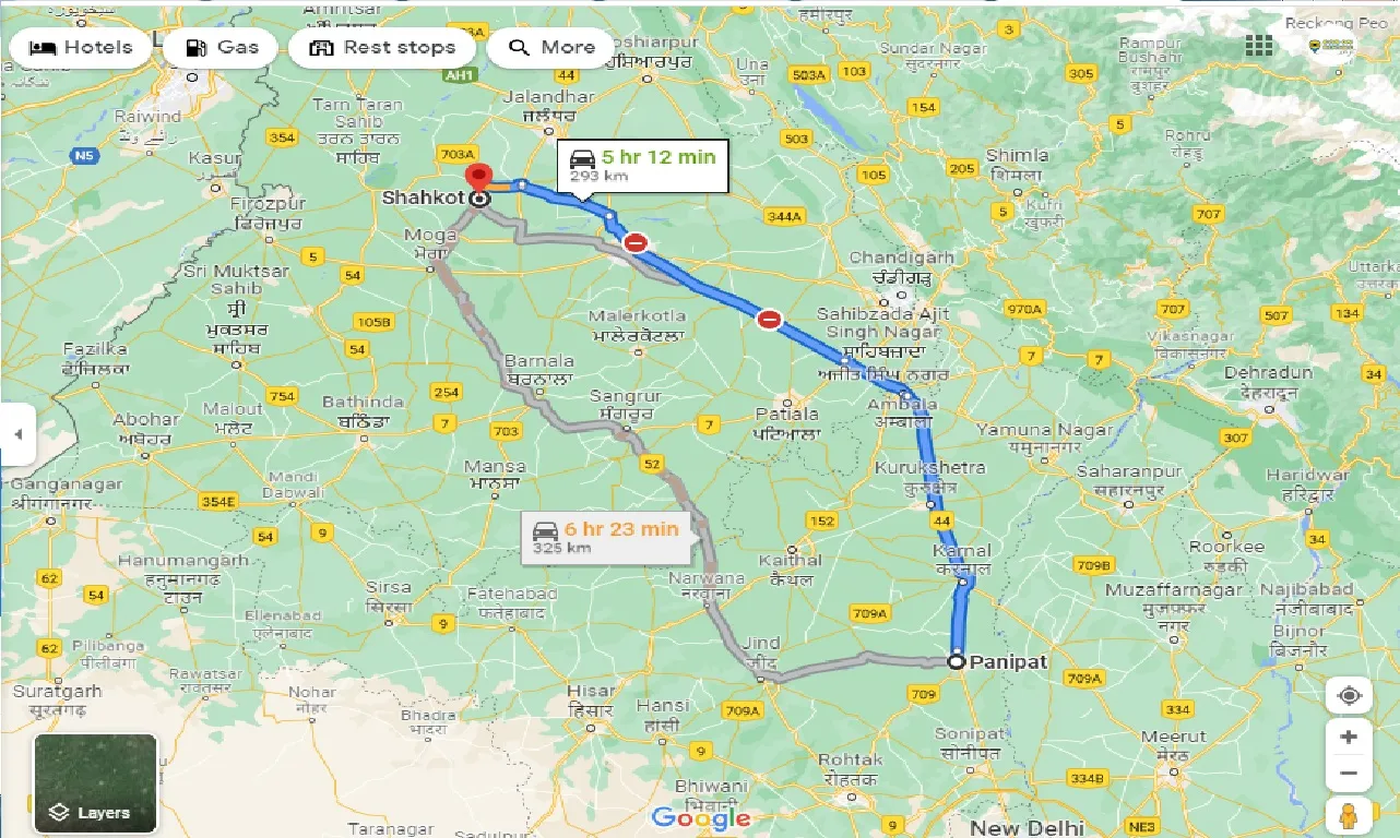 panipat-to-shahkot-one-way