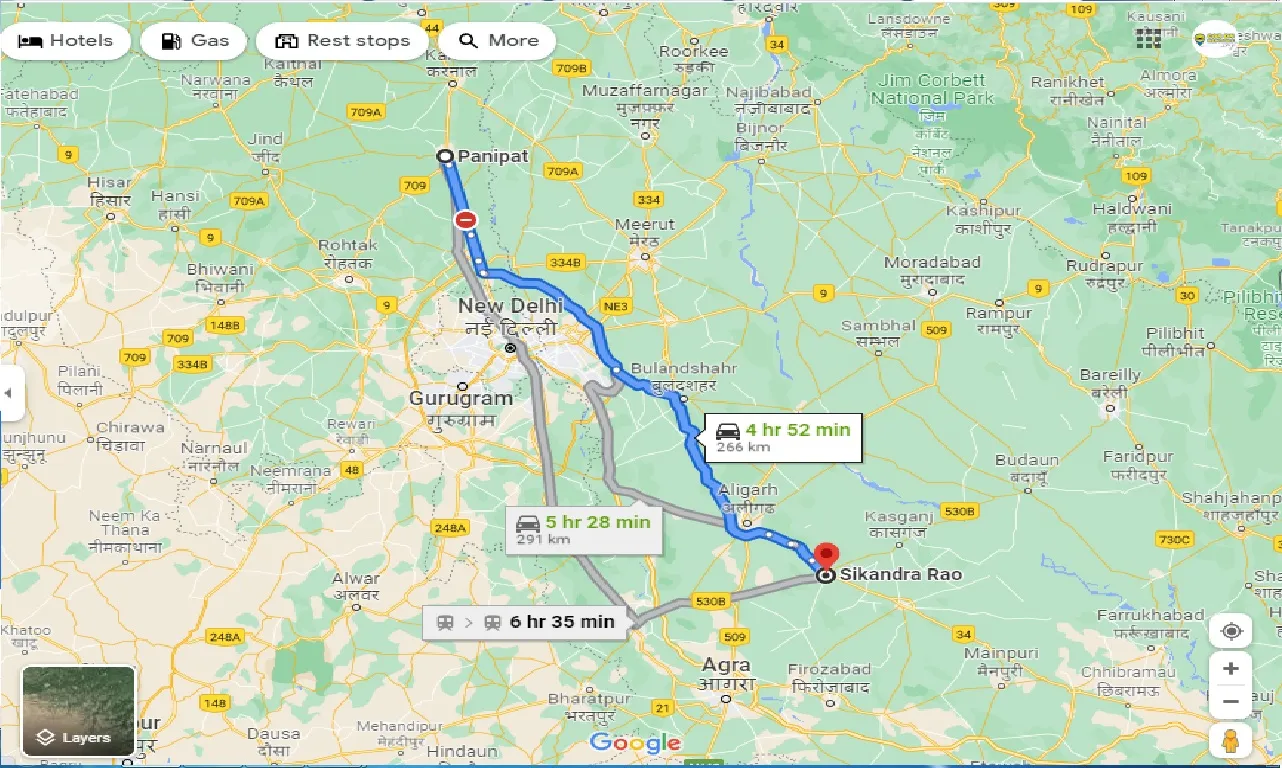 panipat-to-sikandra-rao-one-way