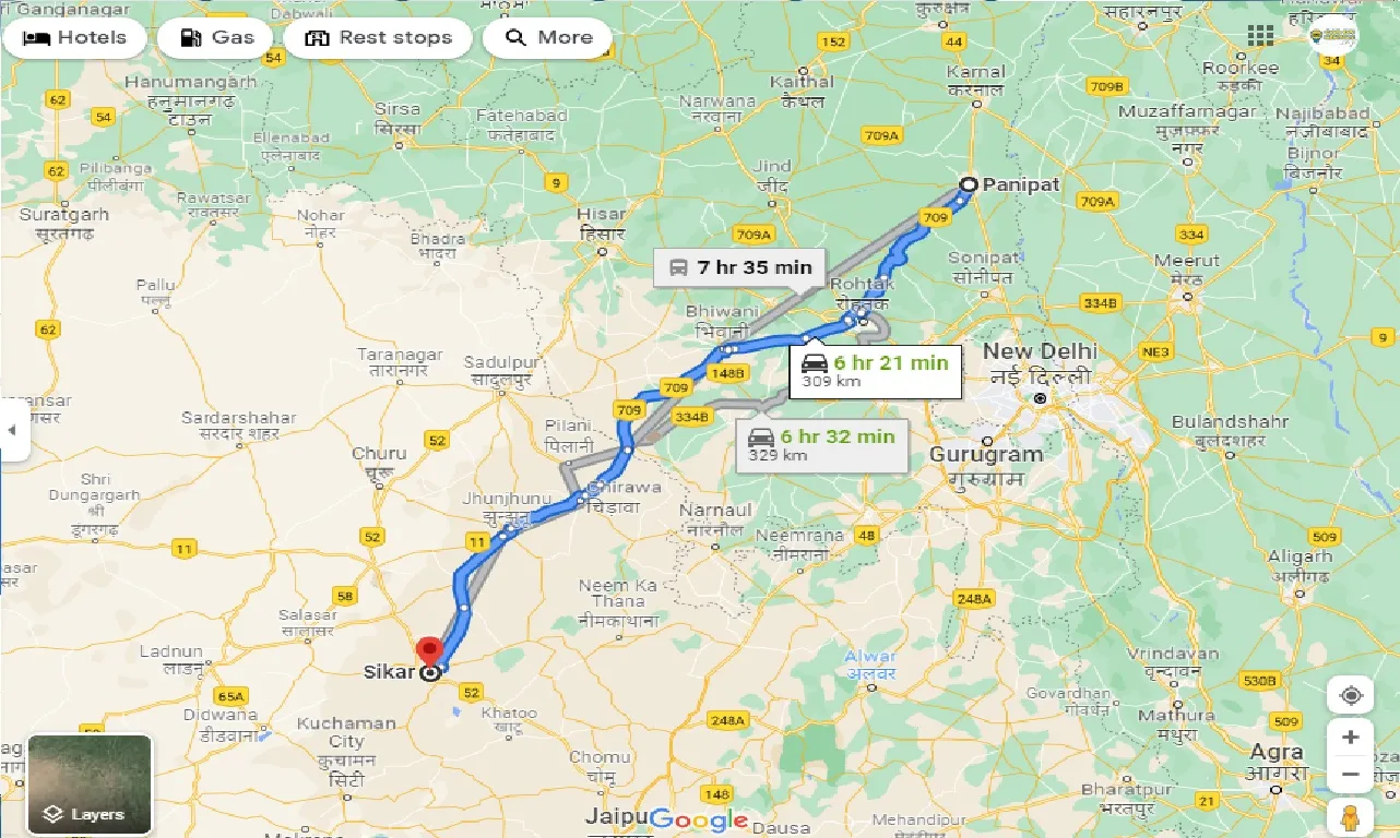 panipat-to-sikar-one-way