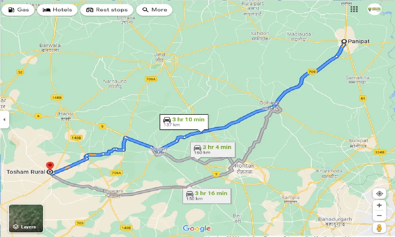 panipat-to-tosham-rural-one-way