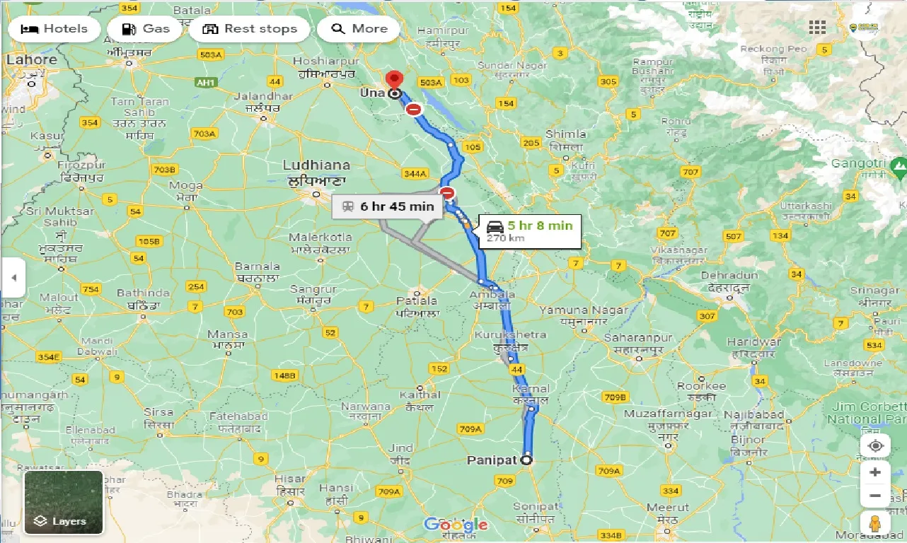 panipat-to-una-one-way