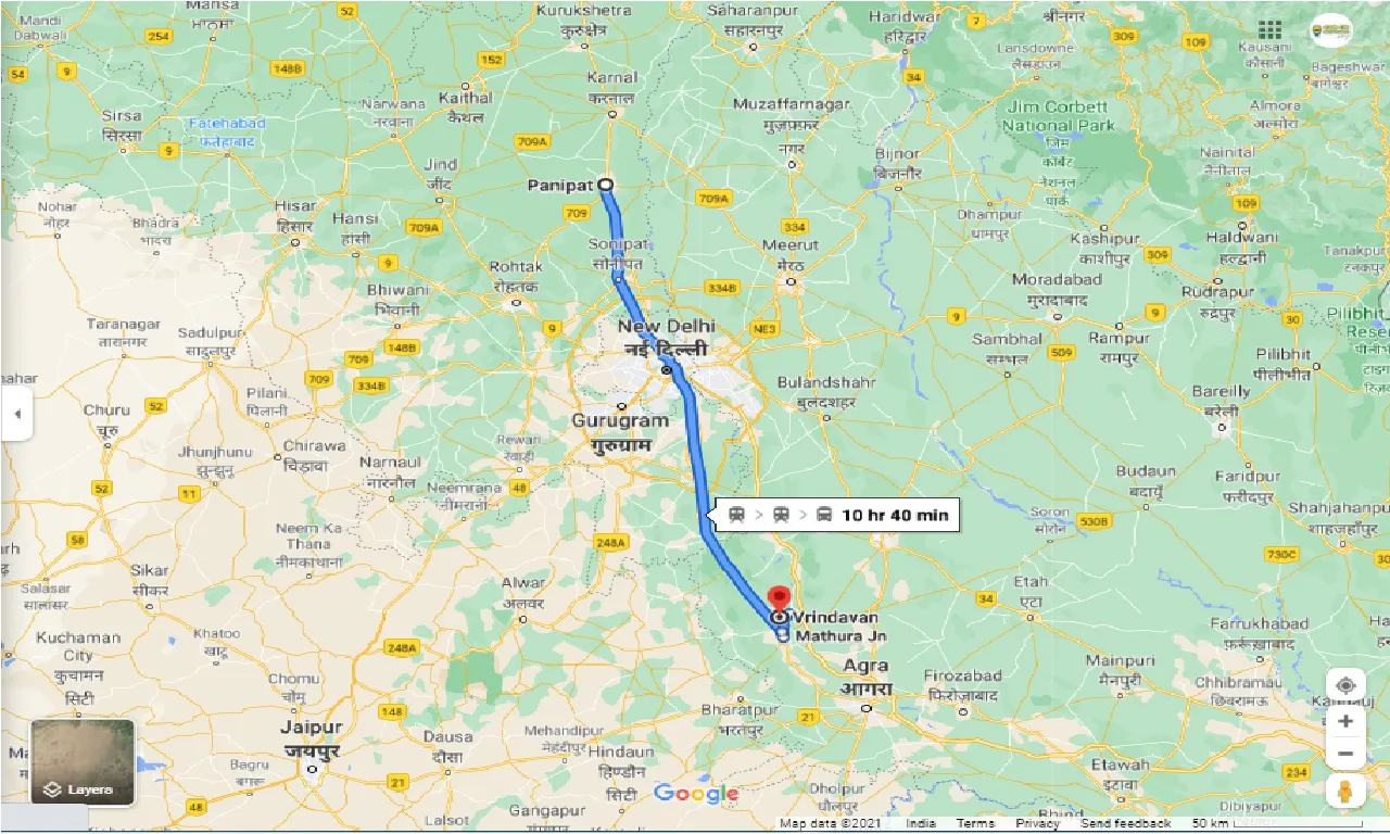 panipat-to-vrindavan-one-way