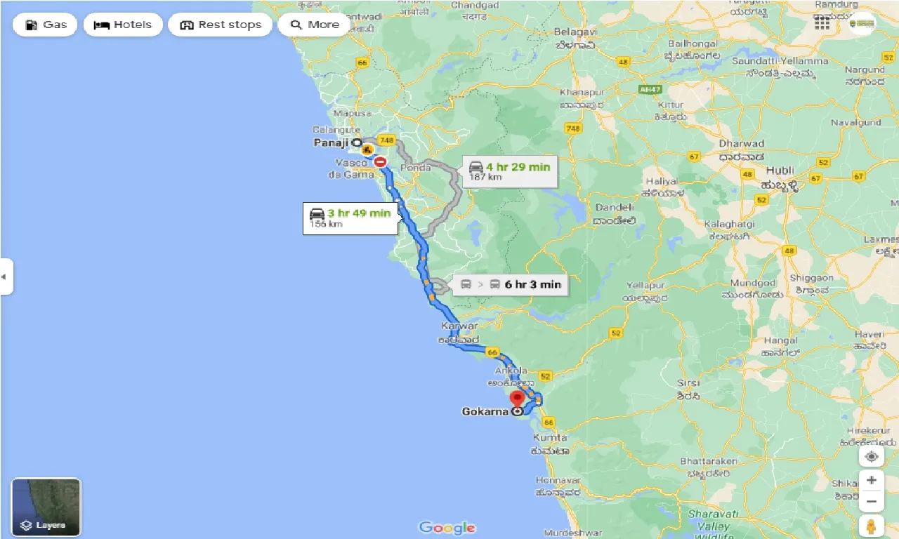 panjim-to-gokarna-round-trip