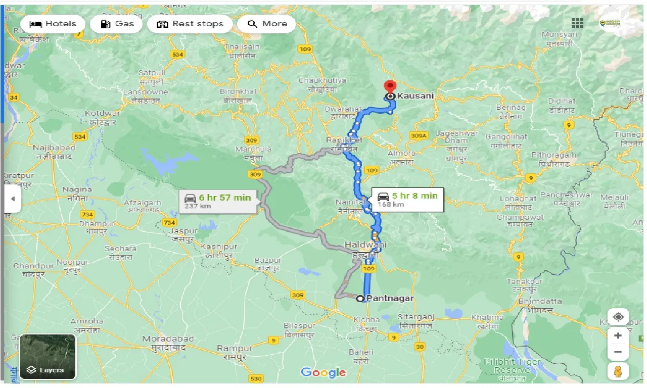 pantnagar-to-kausani-one-way