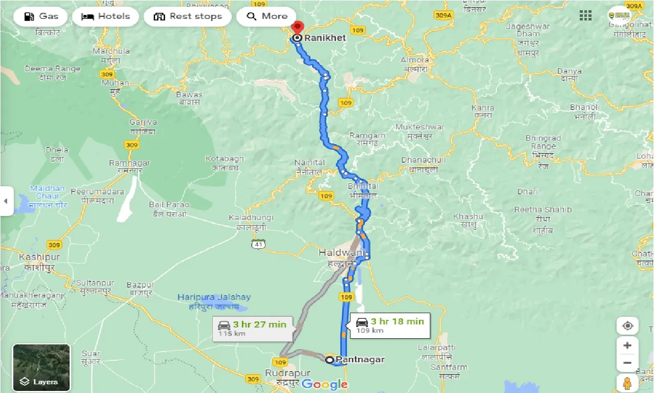 pantnagar-to-ranikhet-round-trip