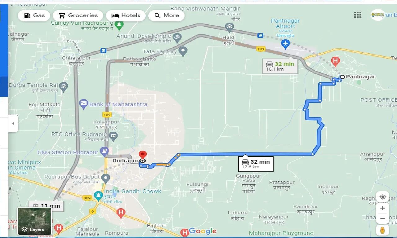 pantnagar-to-rudrapur-one-way