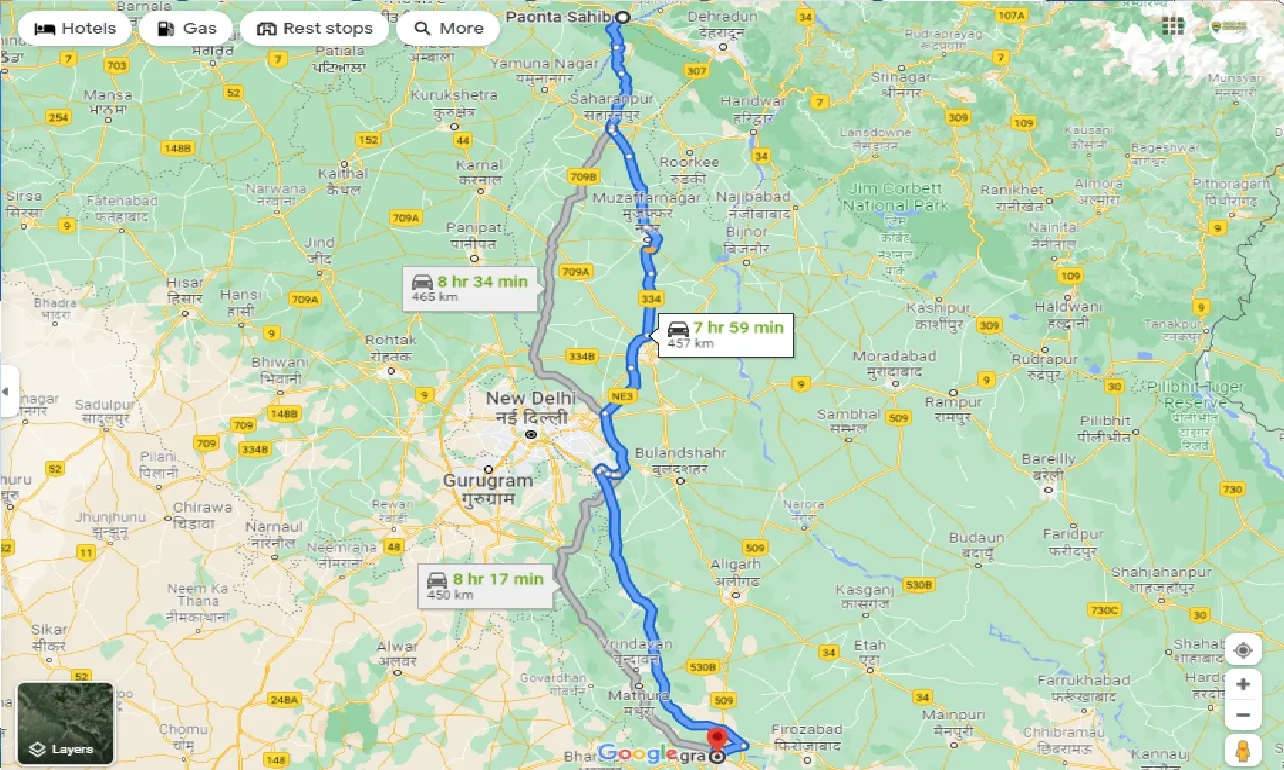paonta-sahib-to-agra-taxi