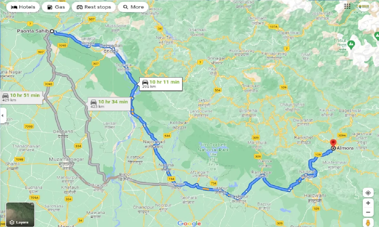 paonta-sahib-to-almora-one-way