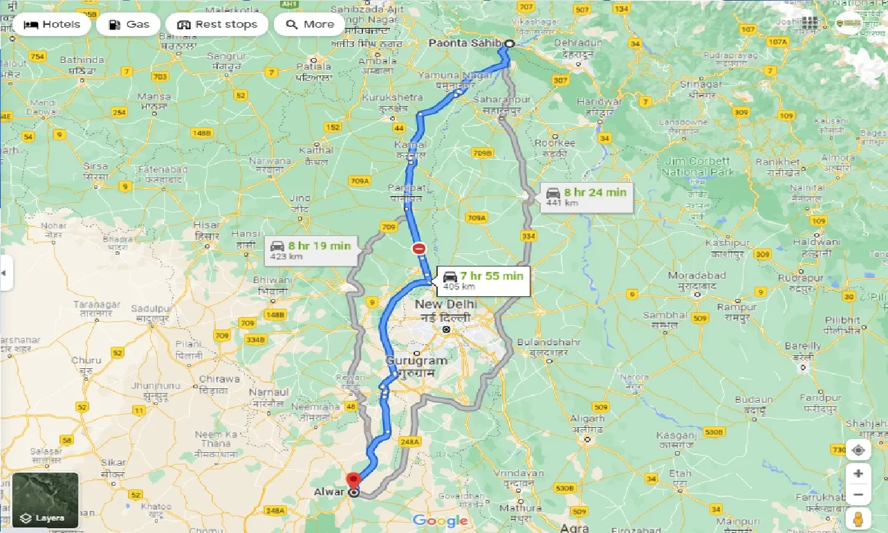 paonta-sahib-to-alwar-taxi