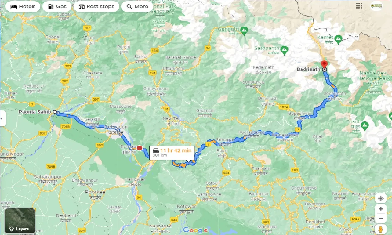 paonta-sahib-to-badrinath-taxi