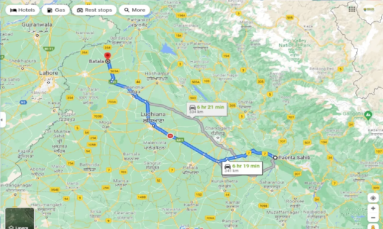paonta-sahib-to-batala-taxi