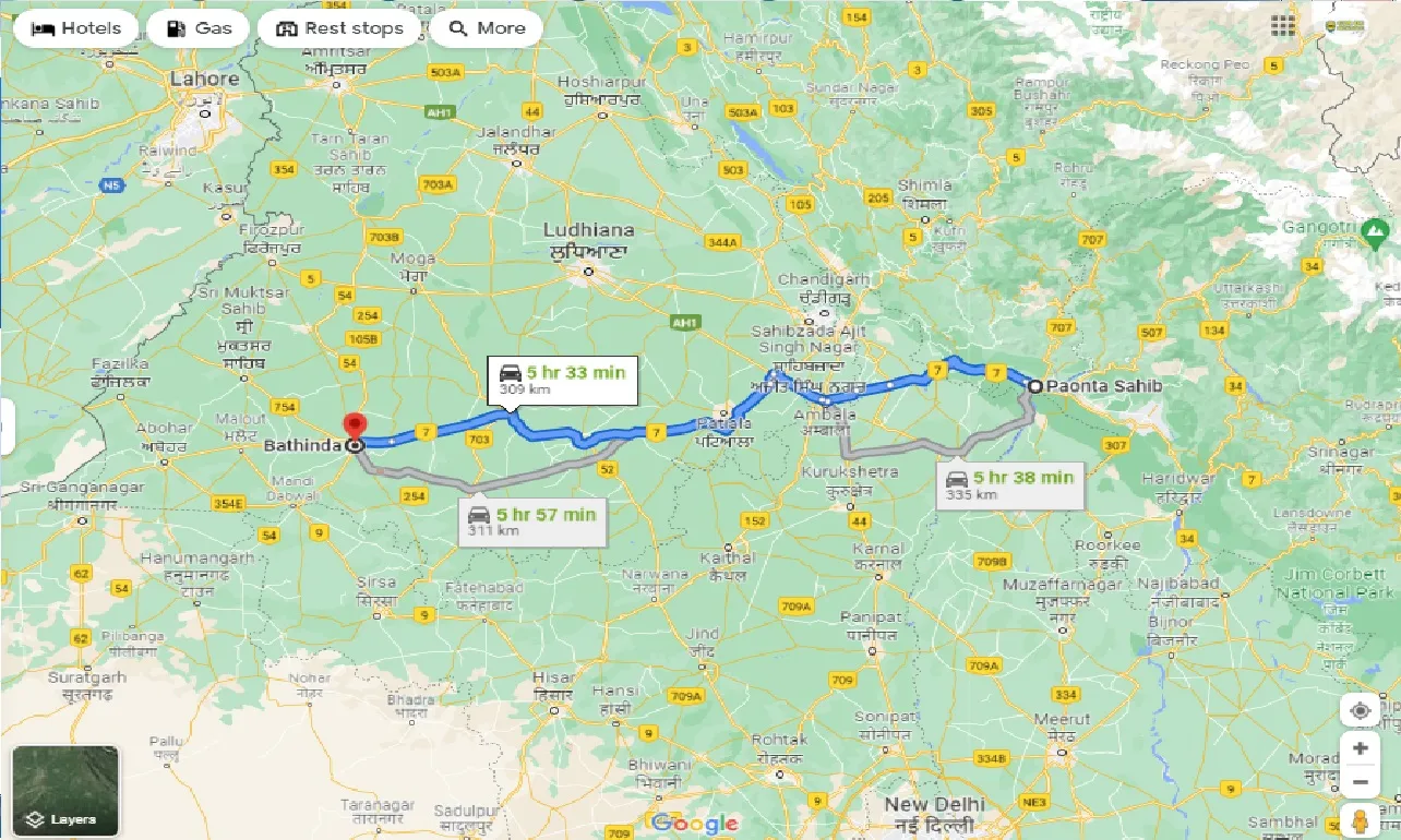 paonta-sahib-to-bhatinda-one-way