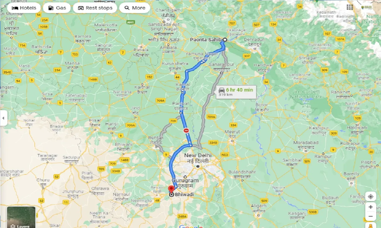 paonta-sahib-to-bhiwadi-one-way
