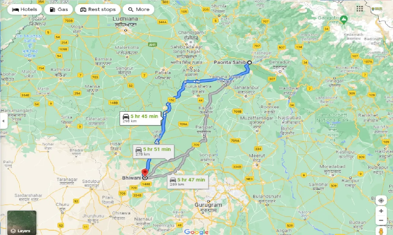 paonta-sahib-to-bhiwani-taxi