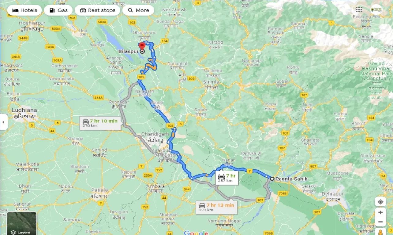 paonta-sahib-to-bilaspur-hp-one-way
