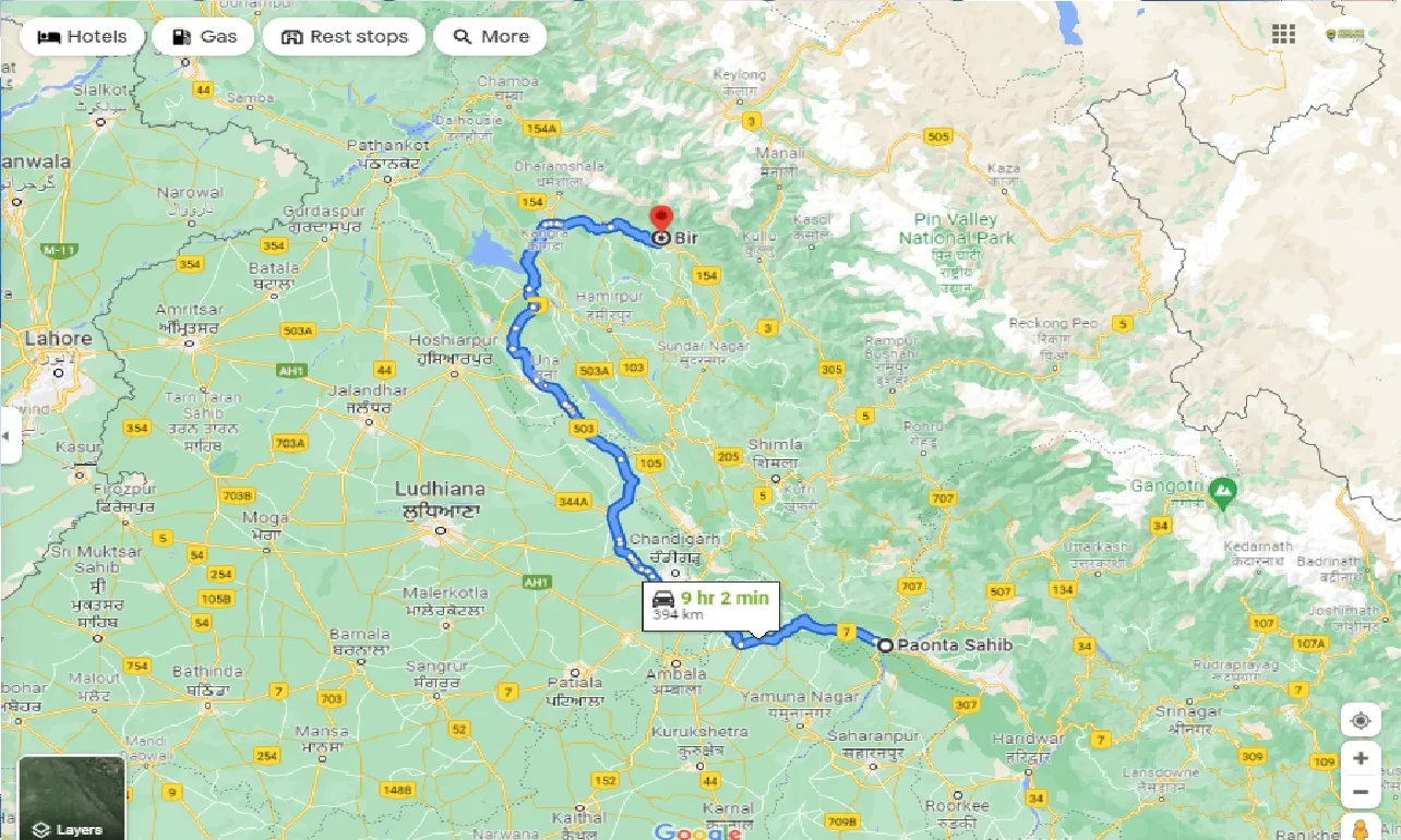paonta-sahib-to-bir-one-way