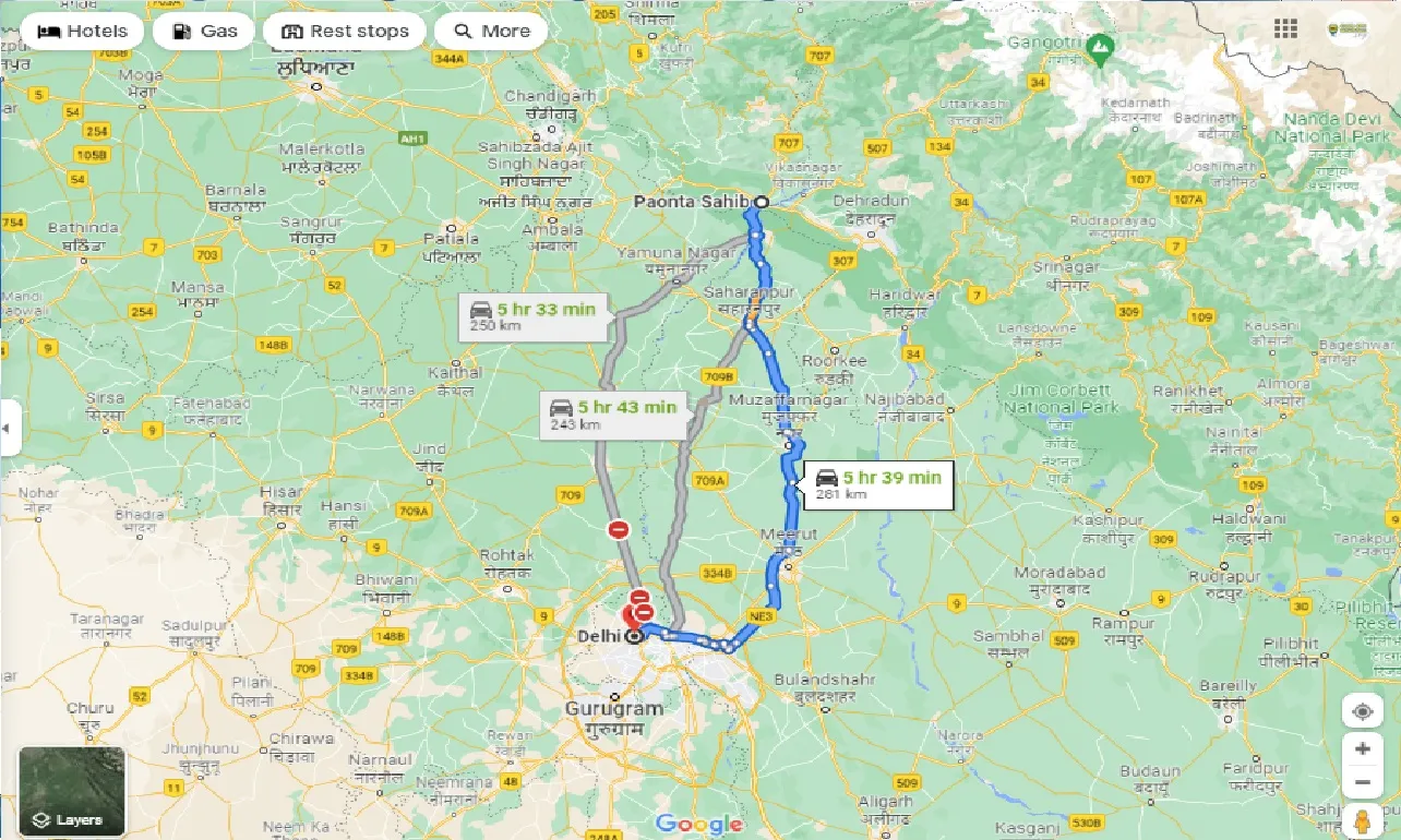 paonta-sahib-to-delhi-taxi
