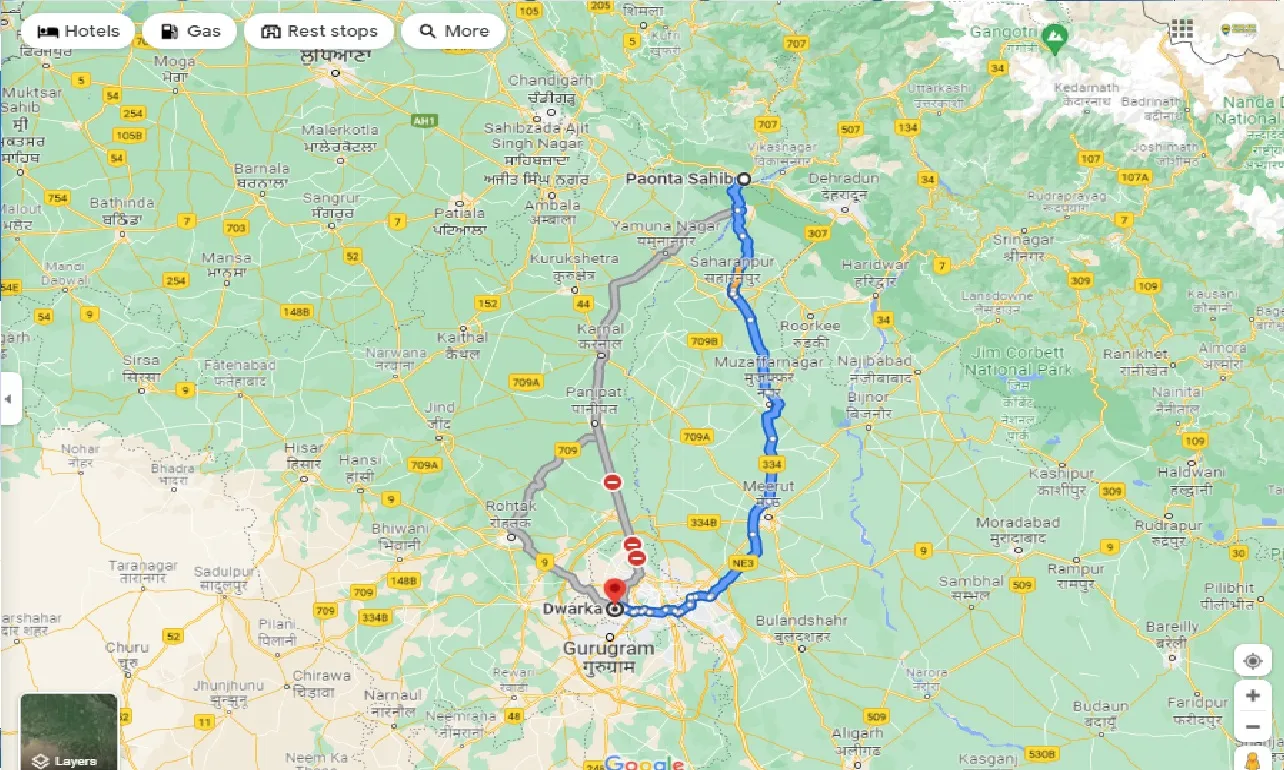 paonta-sahib-to-dwarka-delhi-taxi