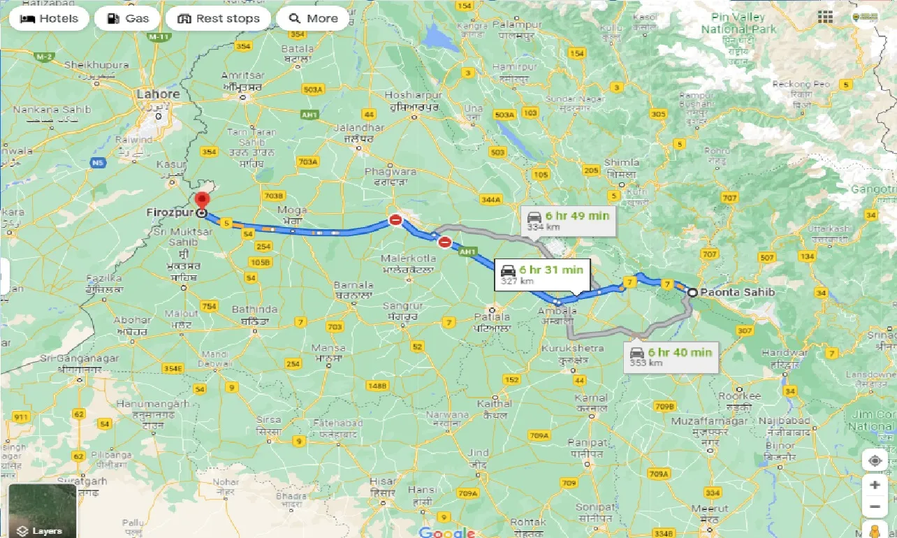 paonta-sahib-to-firozpur-taxi